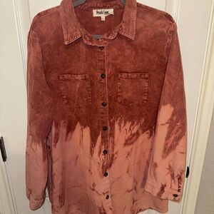 Peach Love California Dusty Rose Corduroy Top L